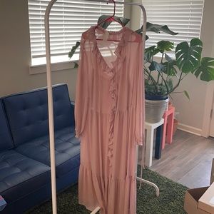 Blush Peasant Dress